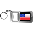 United States Flag Flashlight Key Chain with Bottle Opener